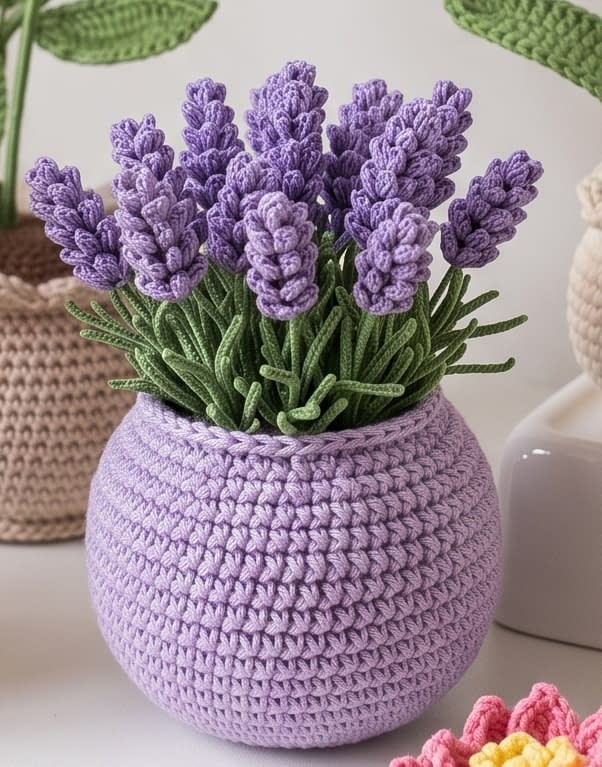 5 Mini Crochet Flower Pot Patterns for Gifts and Decoration - Fixie Craft