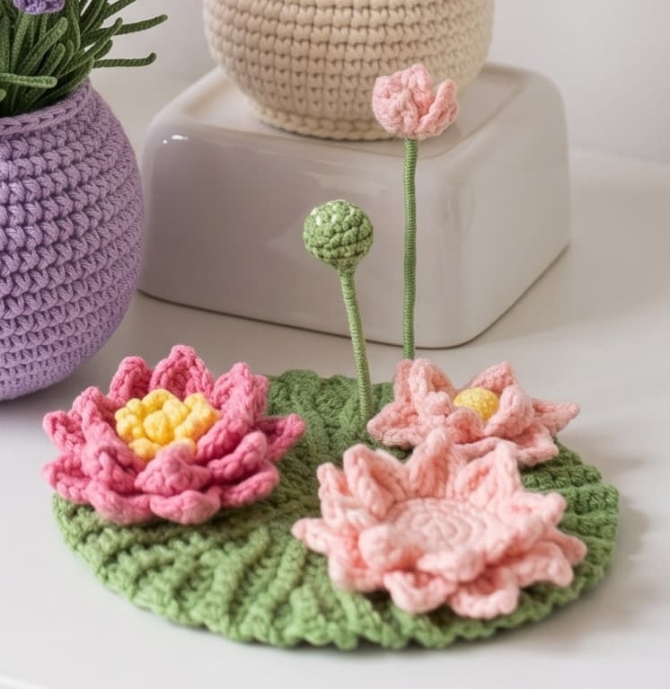 5 Mini Crochet Flower Pot Patterns for Gifts and Decoration - Fixie Craft